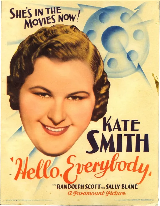 Framed Print : HELLO, EVERYBODY!, Kate Smith on midget window card, 1933 Framed Print : HELLO, EVERYBODY!, Kate Smith on midget window card, 1933