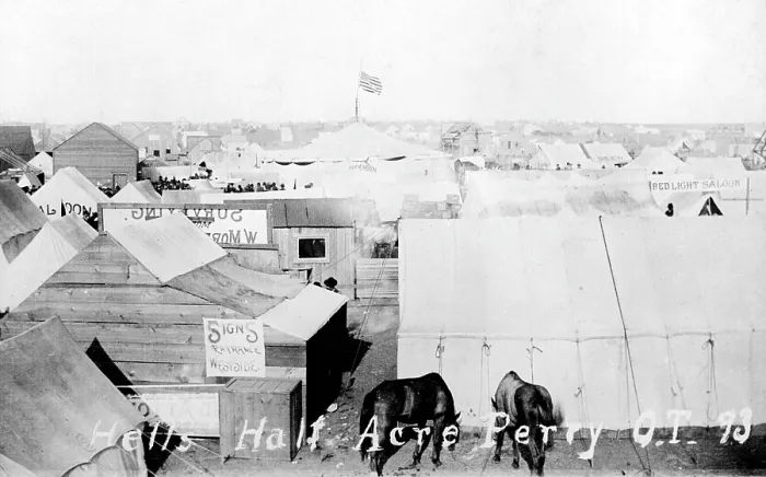 Framed Print : Hell's Half Acre, Perry, Oklahoma, photograph, 1893 Framed Print : Hell's Half Acre, Perry, Oklahoma, photograph, 1893