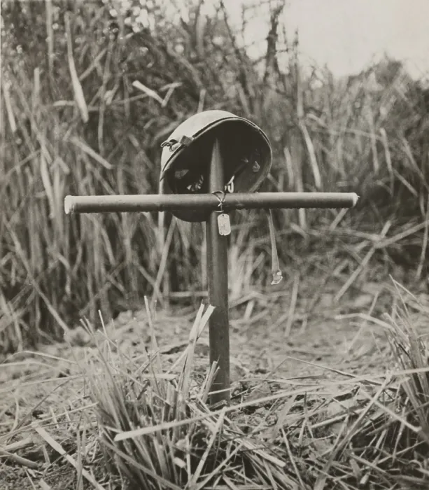 Framed Print : Helmet and dog tags of Sgt. Lionel J. Paquette on a cross made from bamboo, in Burma (Myanmar) Framed Print : Helmet and dog tags of Sgt. Lionel J. Paquette on a cross made from bamboo, in Burma (Myanmar)