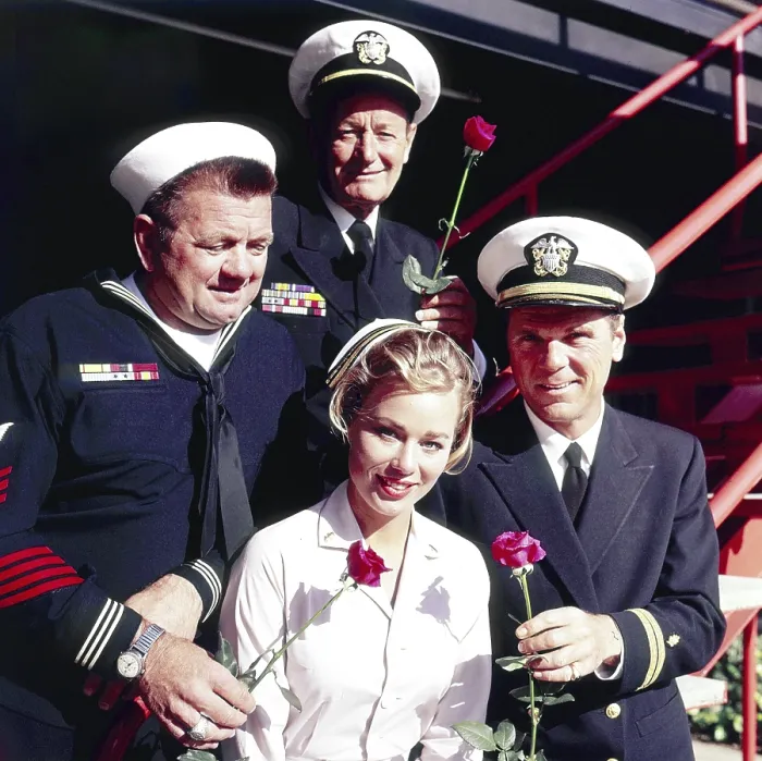 Framed Print : HENNESEY, from left: Henry Kulky, Roscoe Karns, Abby Dalton, Jackie Cooper, 1959-1962