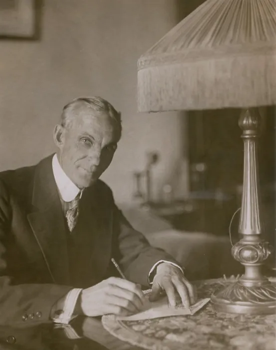 Framed Print : Henry Ford 1863-1947 signing a 10 000 check in aid of the Ford Peace Ship mission at the Hotel Biltmore. 1915