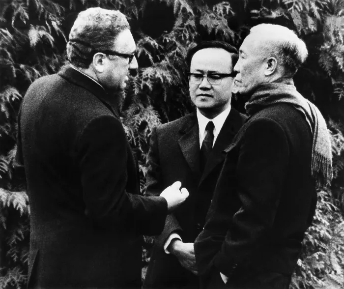 Framed Print : Henry Kissinger (left), U.S. National Security Advisor, and North Vietnam's Le Duc Tho. Nov. 23, 1972 Framed Print : Henry Kissinger (left), U.S. National Security Advisor, and North Vietnam's Le Duc Tho. Nov. 23, 1972