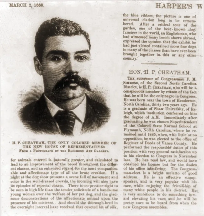 Framed Print : Henry Plummer Cheatham (1857-1935), Congressman, from North Carolina was the only African American in Congress in 1889