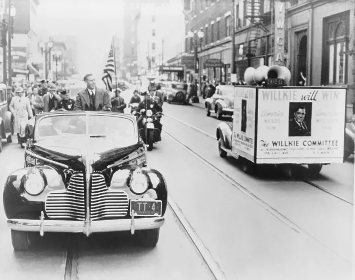 Framed Print : Henry Wallace, Franklin Roosevelt's Democratic vice presidential candidate, in a motorcade in Rochester, New York, as a Republican opponent Framed Print : Henry Wallace, Franklin Roosevelt's Democratic vice presidential candidate, in a motorcade in Rochester, New York, as a Republican opponent