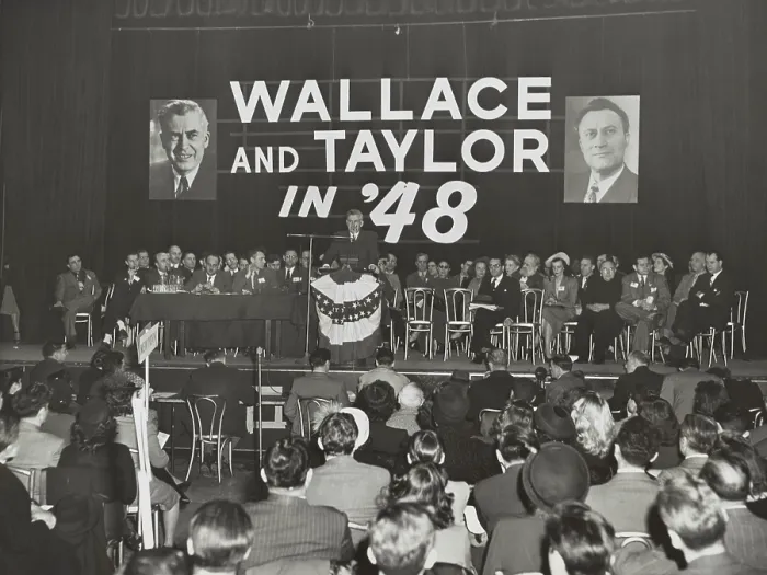 Framed Print : Henry Wallace for President rally New York City, April 3, 1948. The Progressive Party Candidate threatened to draw liberal democrats away from President Harry Truman