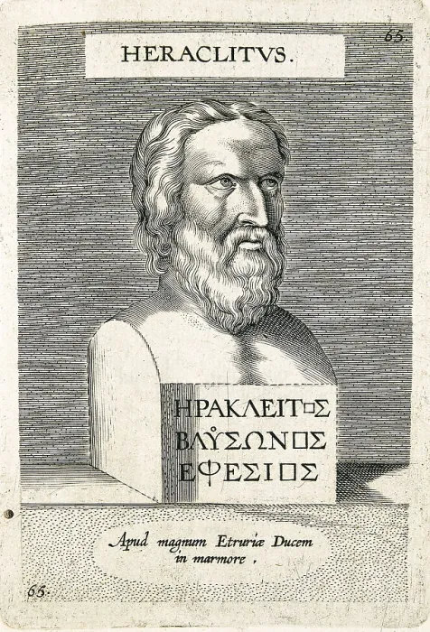 Framed Print : HERACLEITUS (540-480 BC). Illustration from the book 'Illustrium imagines' (1606). Engraving. SPAIN. Madrid. National Library. AISA / Everett Collection**US SALES ONLY** Framed Print : HERACLEITUS (540-480 BC). Illustration from the book 'Illustrium imagines' (1606). Engraving. SPAIN. Madrid. National Library. AISA / Everett Collection**US SALES ONLY**