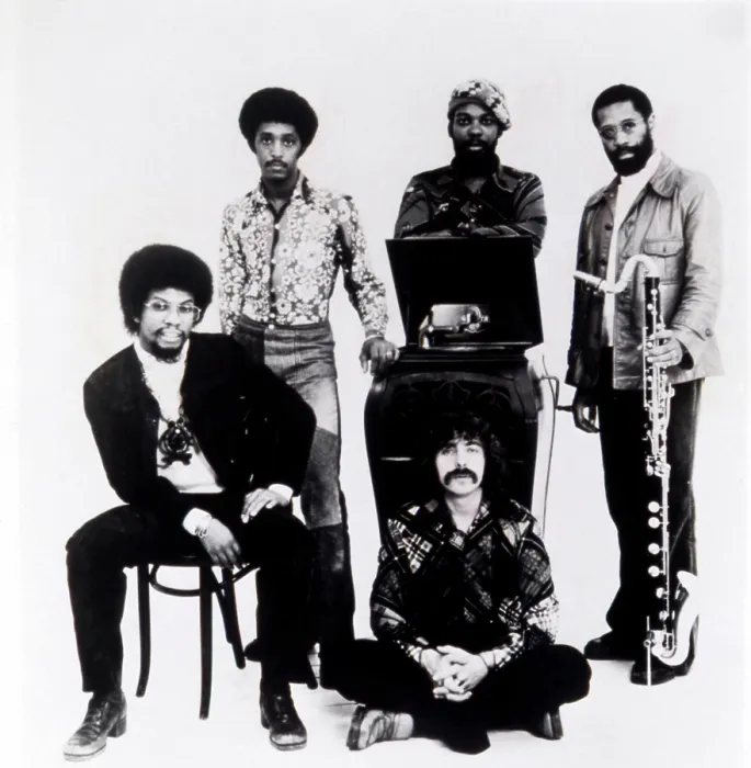 Framed Print : Herbie Hancock Band, Herbie Hancock in chair, late 1970's early 1980s. Courtesy: CSU Archives  /  Everett Collection