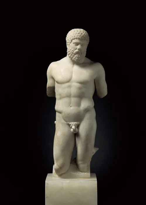 Framed Print : Hercules. 5th c. BC. Roman copy. Greek art. Sculpture on marble. SPAIN. Madrid. National Museum of Archaeology. Proc: SPAIN. Alcal la Real