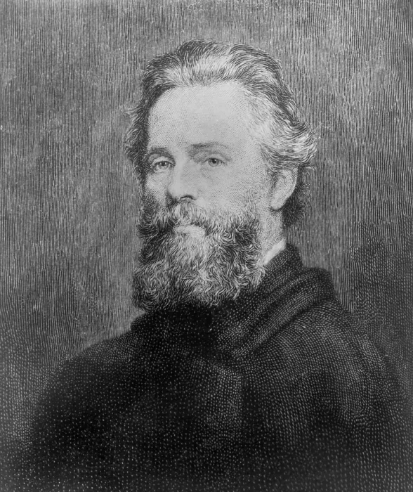 Framed Print : Herman Melville (1819-91) American poet and novelist, best known for 'Moby Dick, ' now a classic, but was unheralded when published in 1850