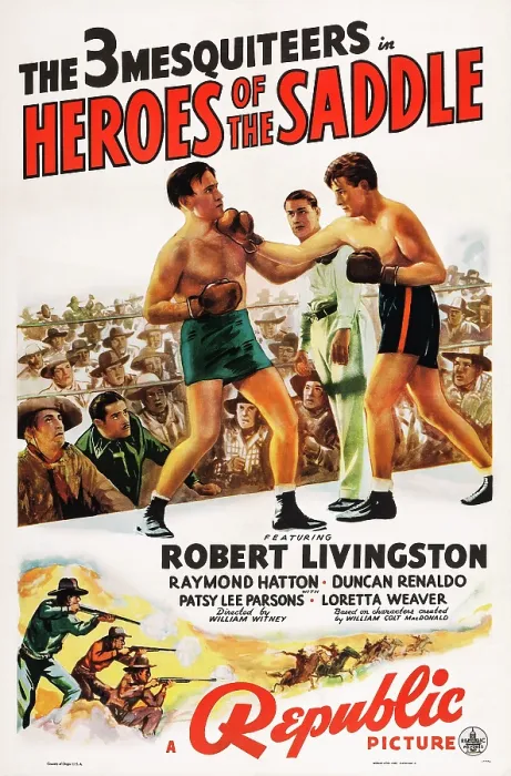 Framed Print : HEROES OF THE SADDLE, US poster art, Raymond Hatton, (far left), Duncan Renaldo, (second left), 1940