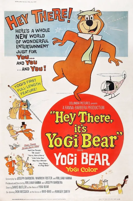 Framed Print : HEY THERE, IT'S YOGI BEAR, top right: Yogi Bear, left from top: Cindy Bear, Yogi Bear, Boo-Boo on poster art, 1964 Framed Print : HEY THERE, IT'S YOGI BEAR, top right: Yogi Bear, left from top: Cindy Bear, Yogi Bear, Boo-Boo on poster art, 1964
