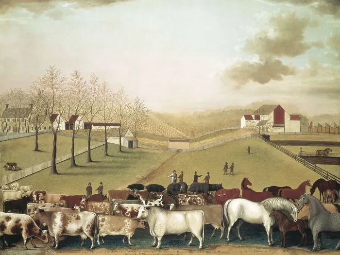 Framed Print : HICKS, Edward (1780-1849). The Cornell Farm. 1848. Oil on wood. UNITED STATES OF AMERICA. Washington. National Gallery of Art. AISA / Everett Collection**US SALES ONLY**
