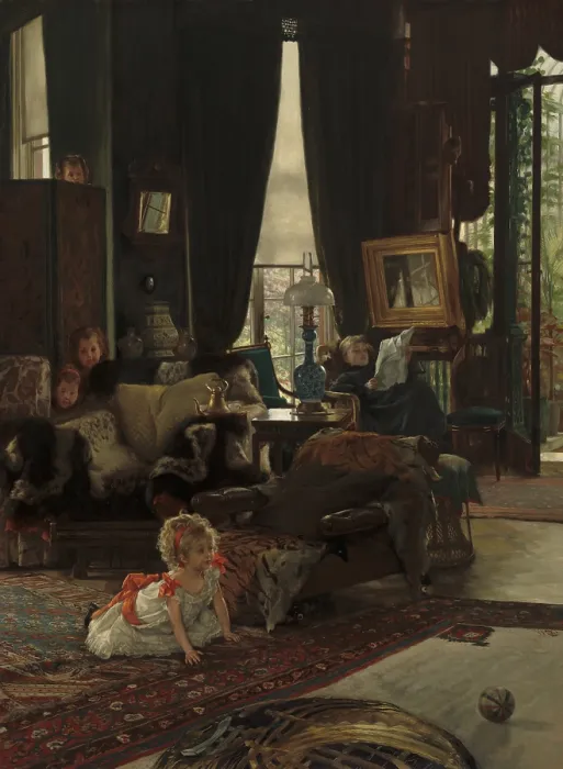 Framed Print : Hide and Seek, by James Jacques Joseph Tissot, 1877, French painting, oil on panel Framed Print : Hide and Seek, by James Jacques Joseph Tissot, 1877, French painting, oil on panel