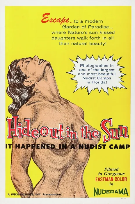 Framed Print : HIDEOUT IN THE SUN, (Nudist Feature), poster art, 1960 Framed Print : HIDEOUT IN THE SUN, (Nudist Feature), poster art, 1960