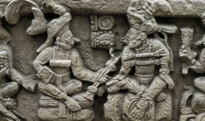 Framed Print : Hieroglyphic Staircase. 8th c. HONDURAS. Copn. Classical period. Detail. Maya art. Relief on rock. AISA / Everett Collection**US SALES ONLY**