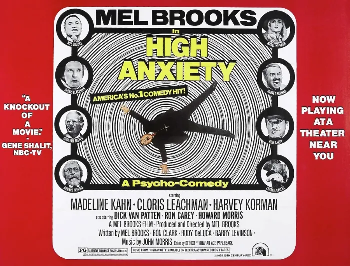 Framed Print : HIGH ANXIETY, US lobbycard, center: Mel Brooks, clockwise from lower left: Howard Morris, Dick Van Patten, Cloris Leachman, Mel Brooks, Madeline Kahn, Harvey Korman, Ron Carey Framed Print : HIGH ANXIETY, US lobbycard, center: Mel Brooks, clockwise from lower left: Howard Morris, Dick Van Patten, Cloris Leachman, Mel Brooks, Madeline Kahn, Harvey Korman, Ron Carey