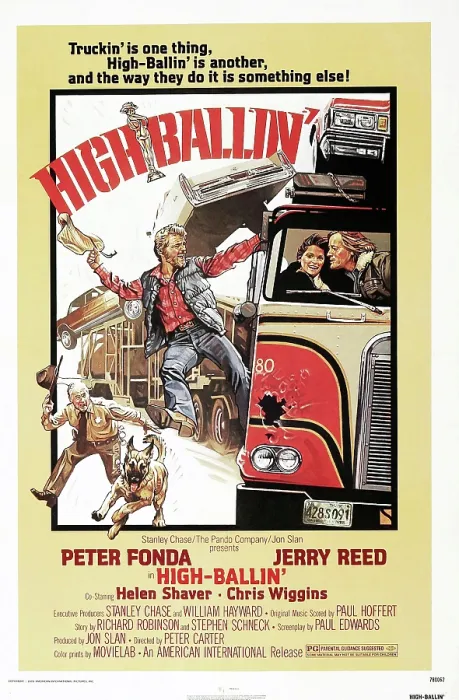 Framed Print : HIGH-BALLIN, US poster, from left: Jerry Reed, Helen Shaver, Peter Fonda, American International / courtesy Everett Collection bottom left: Chris Wiggins, 1978