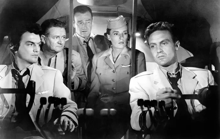 Framed Print : THE HIGH AND THE MIGHTY, William Campbell, Wally Brown, John Wayne, Doe Avedon, Robert Stack, 1954