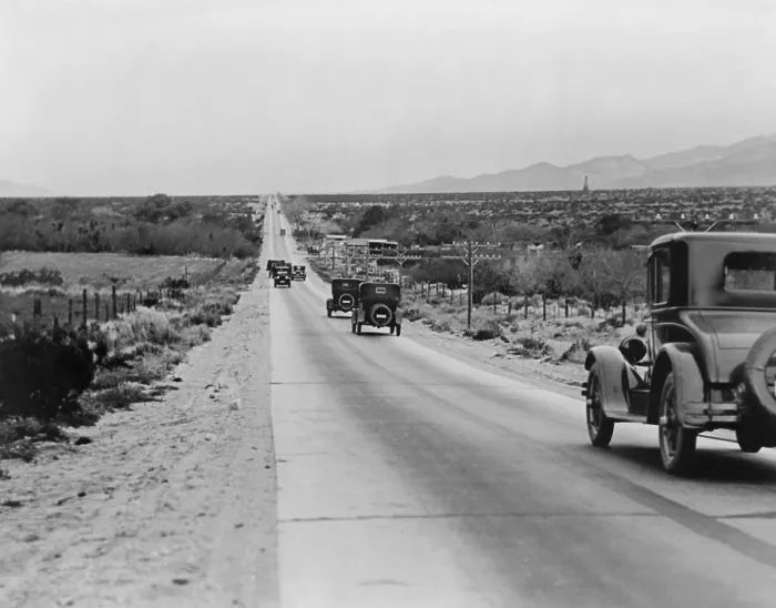 Framed Print : Highway leading towards Los Angeles across the Coachilla Desert, California, in the 1920s (BSLOC_2016_10_120) Framed Print : Highway leading towards Los Angeles across the Coachilla Desert, California, in the 1920s (BSLOC_2016_10_120)