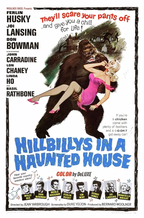 Framed Print : HILLBILLYS IN A HAUNTED HOUSE, bottom l-r: Molly Bee, Don Bowman, Merle Haggard, Ferlin Husky, Jim Kent, Sonny James, Joi Lansing, Marcella Wright on poster art, 1967 Framed Print : HILLBILLYS IN A HAUNTED HOUSE, bottom l-r: Molly Bee, Don Bowman, Merle Haggard, Ferlin Husky, Jim Kent, Sonny James, Joi Lansing, Marcella Wright on poster art, 1967
