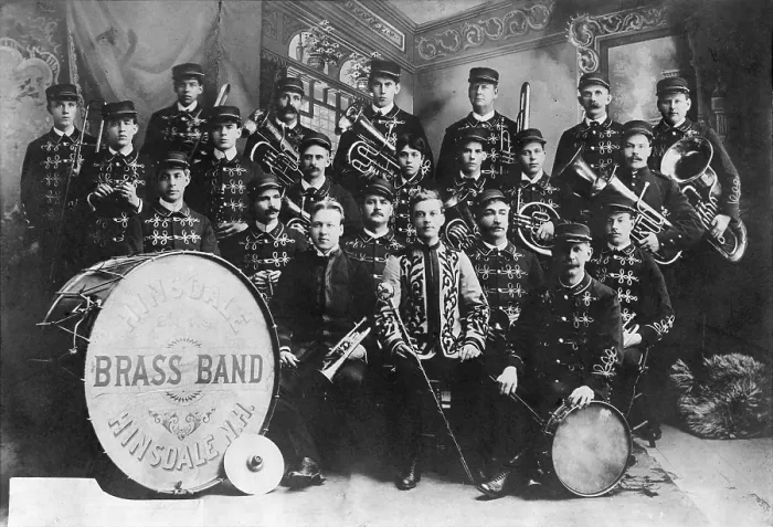 Framed Print : Hinsdale Brass Band, Hinsdale, New Hampshire, photograph, 1906