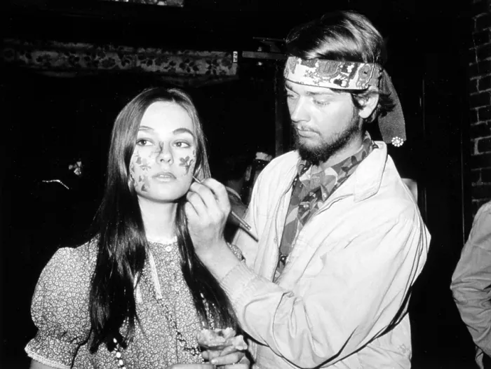 Framed Print : Hippies face painting in Greenwich Village, NYC, 10 / 17 / 67.. Courtesy: CSU Archives  /  Everett Collection