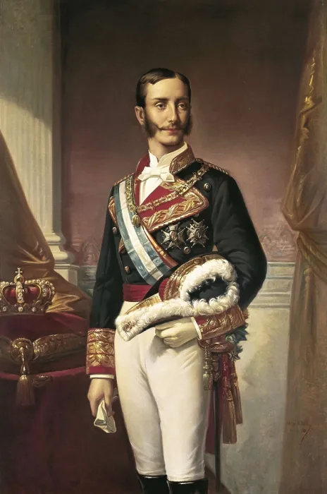 Framed Print : HIRALDEZ DE ACOSTA, Marcos (1830-1896). Alfonso XII. ca. 1875-1885. Oil on canvas. SPAIN. Madrid. Royal Academy of History. AISA / Everett Collection**US SALES ONLY**