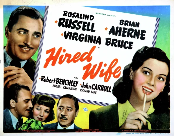 Framed Print : HIRED WIFE, Brian Aherne, Virginia Bruce, Robert Benchley, Rosalind Russell, 1940