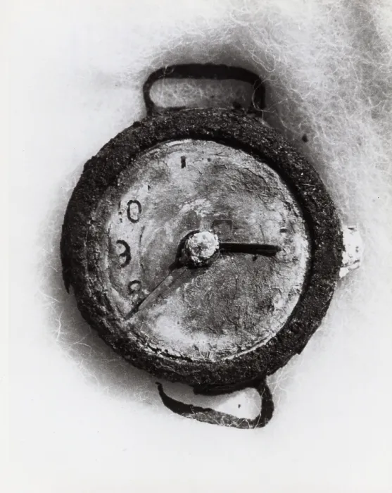 Framed Print : Hiroshima explosion was recorded at 8:15 a.m. on a wrist watch found in the ruins. August 6, 1945. World War 2. Photo by Yuichiro Sasaki. (BSLOC_2014_6_79) Framed Print : Hiroshima explosion was recorded at 8:15 a.m. on a wrist watch found in the ruins. August 6, 1945. World War 2. Photo by Yuichiro Sasaki. (BSLOC_2014_6_79)