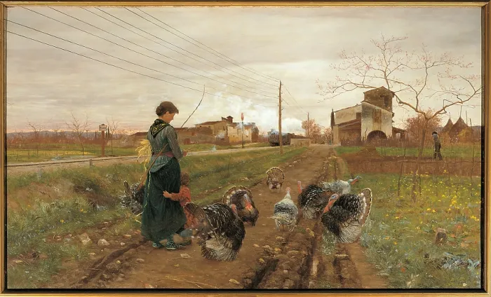 Framed Print : The Hiss of Steam, by Angiolo Tommasi, 1884 - 1884, 19th Century, - Italy, Lazio, Rome, National Gallery of Modern Art. All