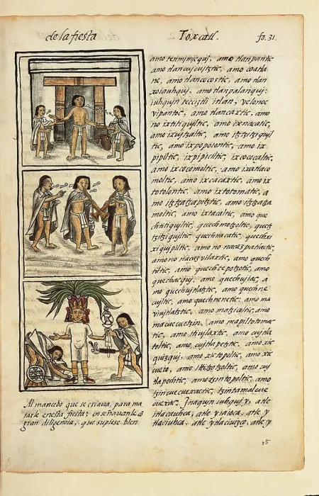Framed Print : Historia General de las Cosas de Nueva Espaa Aztec Chronicles, by Unknown Artist, 1575 - 1577 about, 16th Century, - Italy, Tuscany, Florence, Medicean Laurentian Library. All