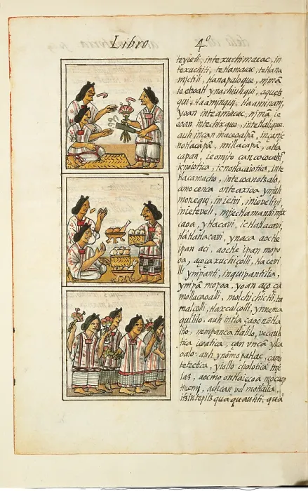 Framed Print : Historia General de las Cosas de Nueva Espaa Aztec Chronicles, by Unknown Artist, 1575 - 1577 about, 16th Century, - Italy, Tuscany, Florence, Medicean Laurentian Library. All