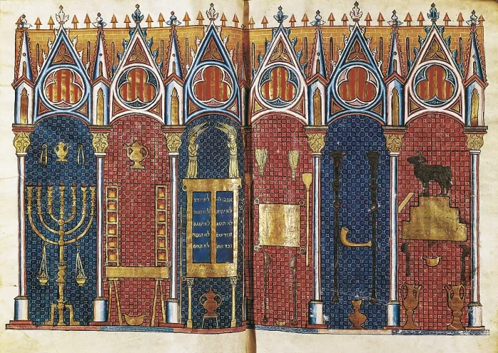 Framed Print : Historia Scholastica (Scholastic History) by Pedro Comestor. Illustration of the Temple of Solomon. Gothic art. Miniature Painting. SPAIN. Madrid. National Library