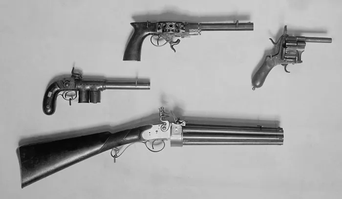 Framed Print : Historical Revolvers. Photo ca. 1910 Framed Print : Historical Revolvers. Photo ca. 1910