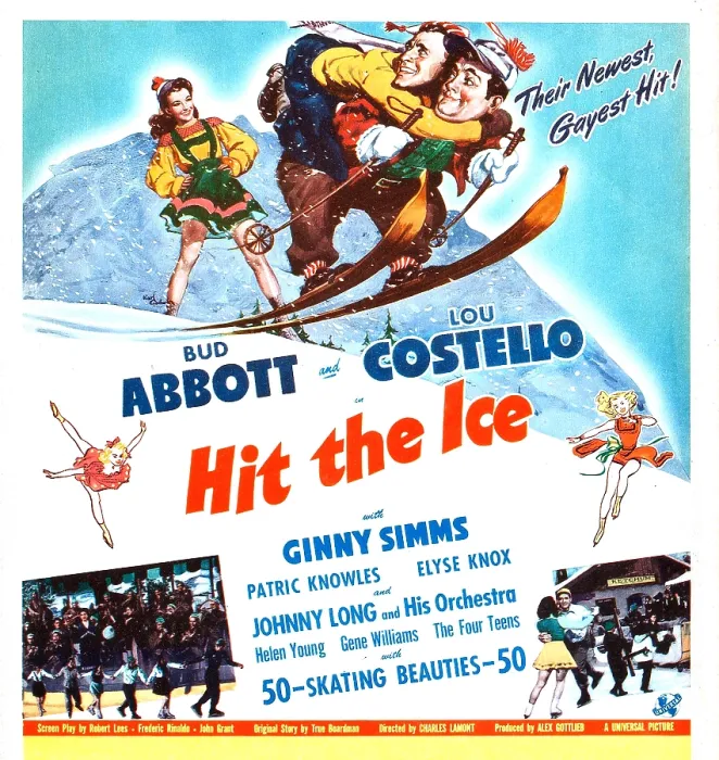 Framed Print : HIT THE ICE, US poster, from left: Ginny Simms, Lou Costello, Bud Abbott, 1943 Framed Print : HIT THE ICE, US poster, from left: Ginny Simms, Lou Costello, Bud Abbott, 1943