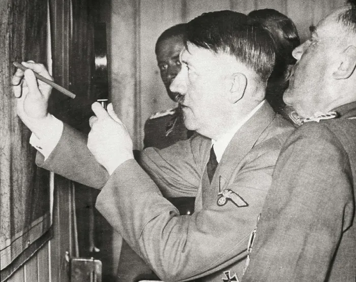 Framed Print : HITLER, Adolf (1889-1945). Hitler with the General Staff planing movements of the troops. AISA / Everett Collection**US SALES ONLY**