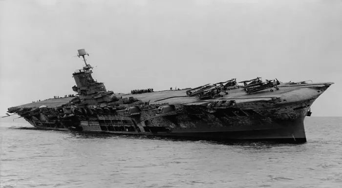 Framed Print : H.M.S. Ark Royal was hit by torpedoes from German submarine, U-81. She was ferrying supplies to Malta in the Mediterranean when attacked on November 13, 1941