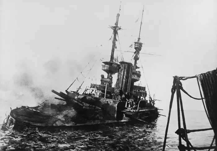 Framed Print : HMS IRRESISTIBLE listing and sinking in the Dardanelles, March 18, 1915. The ship hit a mine while shelling Turkish defenses Framed Print : HMS IRRESISTIBLE listing and sinking in the Dardanelles, March 18, 1915. The ship hit a mine while shelling Turkish defenses
