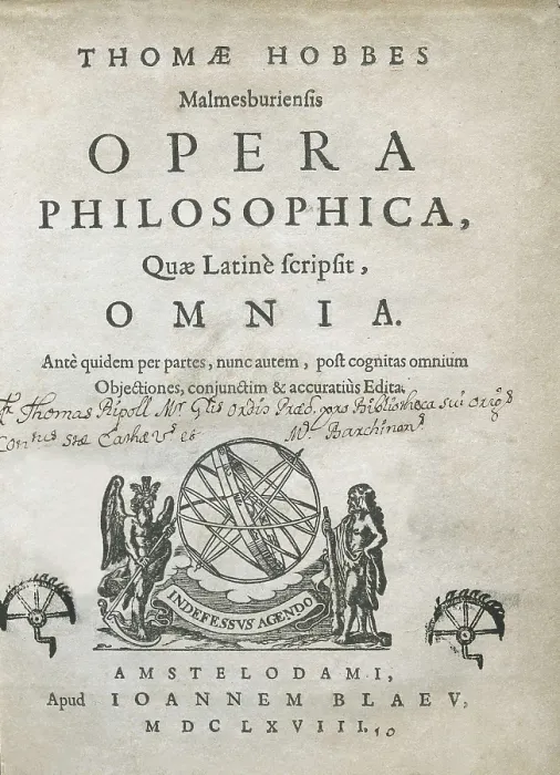 Framed Print : HOBBES, Thomas (1588-1679). 'Opera Philosophica', edition of the complete works by Hobbes carried out in Amsterdam (1668). SPAIN. Barcelona Framed Print : HOBBES, Thomas (1588-1679). 'Opera Philosophica', edition of the complete works by Hobbes carried out in Amsterdam (1668). SPAIN. Barcelona