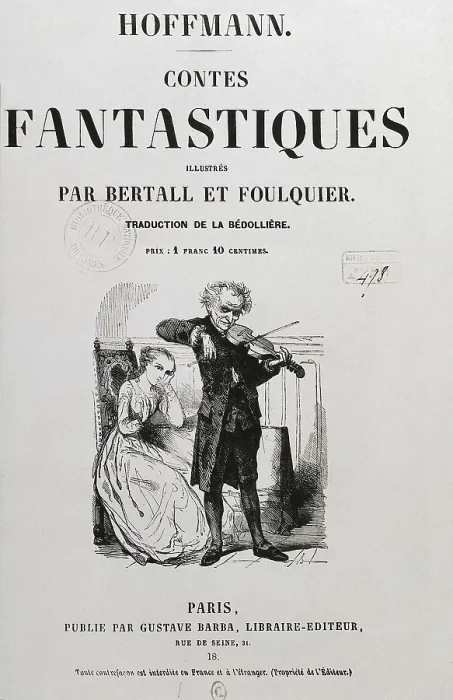 Framed Print : Hoffmann, Ernst Theodor Amadeus (E.T.A.) (1776-1822). 'Contes Fantastiques' (Fantastic Tales). Edition carried out in Paris. Etching