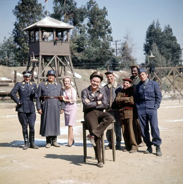 Framed Print : HOGAN'S HEROES, Werner Klemperer, John Banner, Cynthia Lynn, Bob Crane, Larry Hovis, Robert Clary, Ivan Dixon, Richard Dawson, Season 1 cast shot, 1965-1966 Framed Print : HOGAN'S HEROES, Werner Klemperer, John Banner, Cynthia Lynn, Bob Crane, Larry Hovis, Robert Clary, Ivan Dixon, Richard Dawson, Season 1 cast shot, 1965-1966