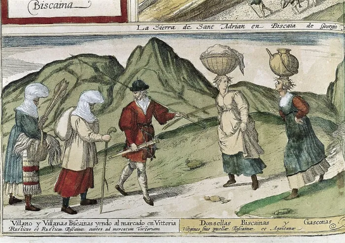 Framed Print : HOGENBERG, Franz (1535-1590). Civitatis Orbis Terrarum. 1572-1617. Biscayan countrymen, engraving of the work 'Civitatis Orbis Terrarum', by George Braun