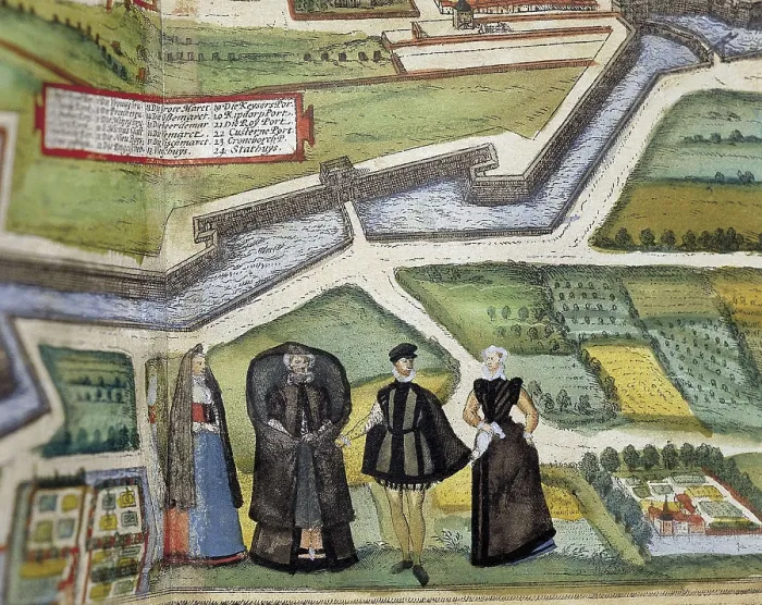 Framed Print : HOGENBERG, Franz (1535-1590). Civitatis Orbis Terrarum. 1572-1617. Antwerp (1572). Lower detail Framed Print : HOGENBERG, Franz (1535-1590). Civitatis Orbis Terrarum. 1572-1617. Antwerp (1572). Lower detail