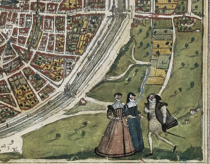 Framed Print : HOGENBERG, Franz (1535-1590). Civitatis Orbis Terrarum. 1572-1617. Paris (1572). Left lower detail