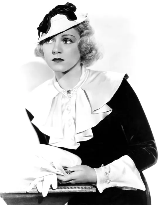 Framed Print : HOLD THAT GIRL, Claire Trevor, in a green velvet dress with detatchable eggshell satin collar and yoke, 1934