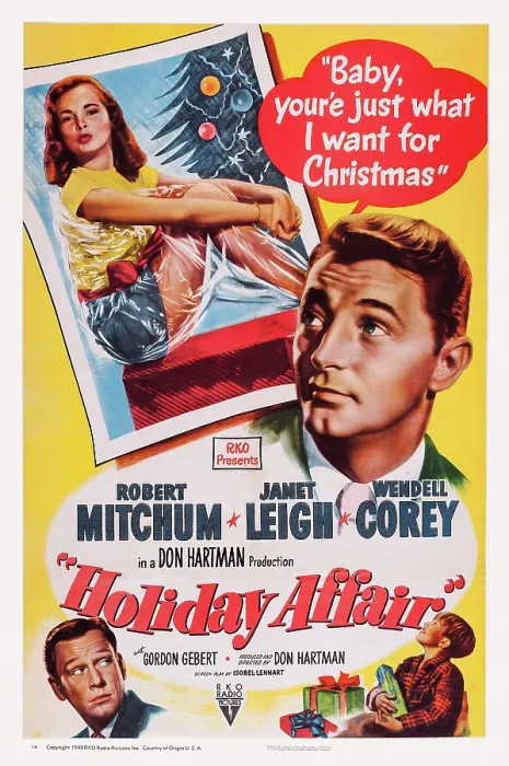 Framed Print : HOLIDAY AFFAIR, US poster art, Janet Leigh, Robert Mitchum, Wendell Corey (bottom left), 1949