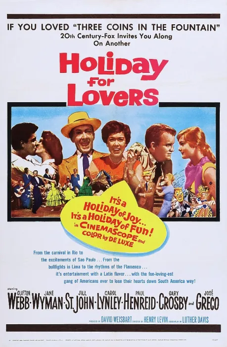 Framed Print : HOLIDAY FOR LOVERS, US poster, from left: Nico Minardos, Jill St Framed Print : HOLIDAY FOR LOVERS, US poster, from left: Nico Minardos, Jill St
