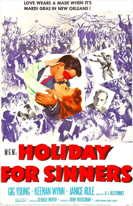 Framed Print : HOLIDAY FOR SINNERS, US poster, Gig Young, Janice Rule, 1952