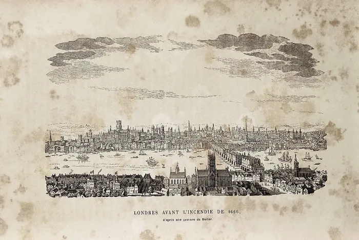 Framed Print : HOLLAR, Vclav (1607-1677). London before the Great Fire of September 1666. London before the Great Fire of September 1666. Engraving. AISA / Everett Collection**US SALES ONLY**