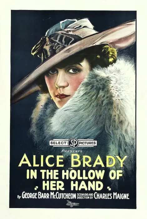 Framed Print : IN THE HOLLOW OF HER HAND, Alice Brady on poster art, 1918